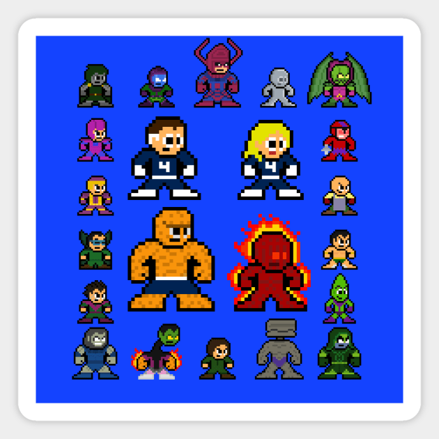 8bit Fantastic Heroes Pixel Sprites Magnet by 8-BitHero